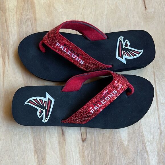 Atlanta Falcons Sequin Flip Flops - Picture 2 of 4